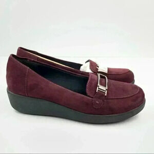 Easy spirit Kallye2 flat 6 maroon horsebit loafers